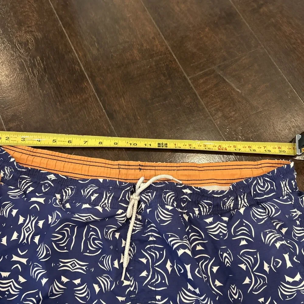 REYN SPOONER Swim Trunks Lined Mens XXL Aloha Blue Orange Shorts 7